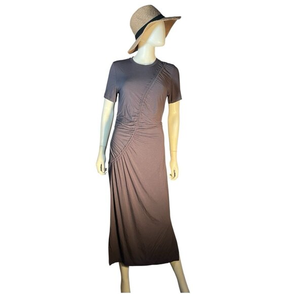 Sweaty Betty assymetrical rouched recycled poly dress grey womens sz S - Picture 1 of 8